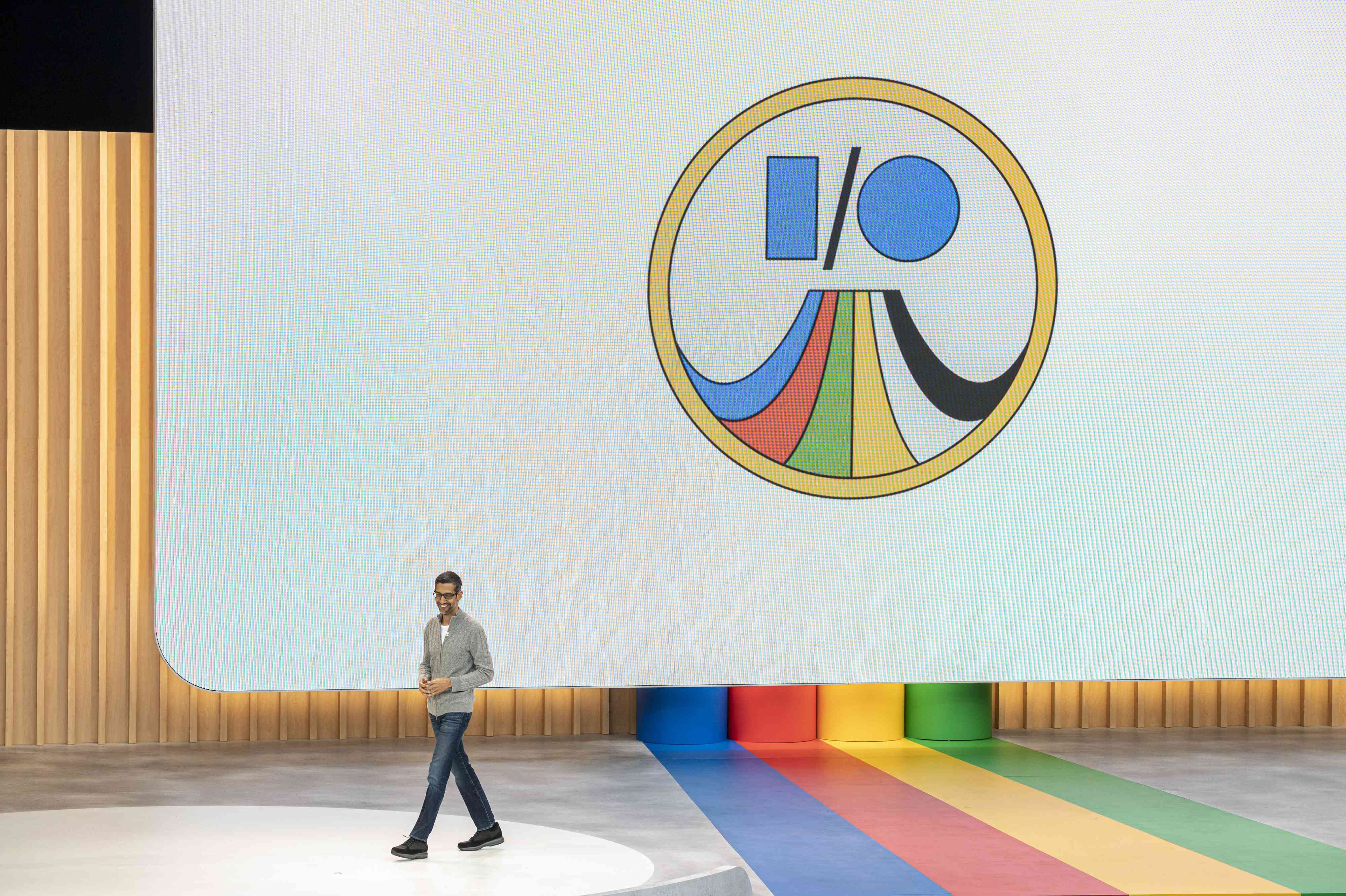 Alphabet CEO Sundar Pichai at the Google I/O 2023 conference.