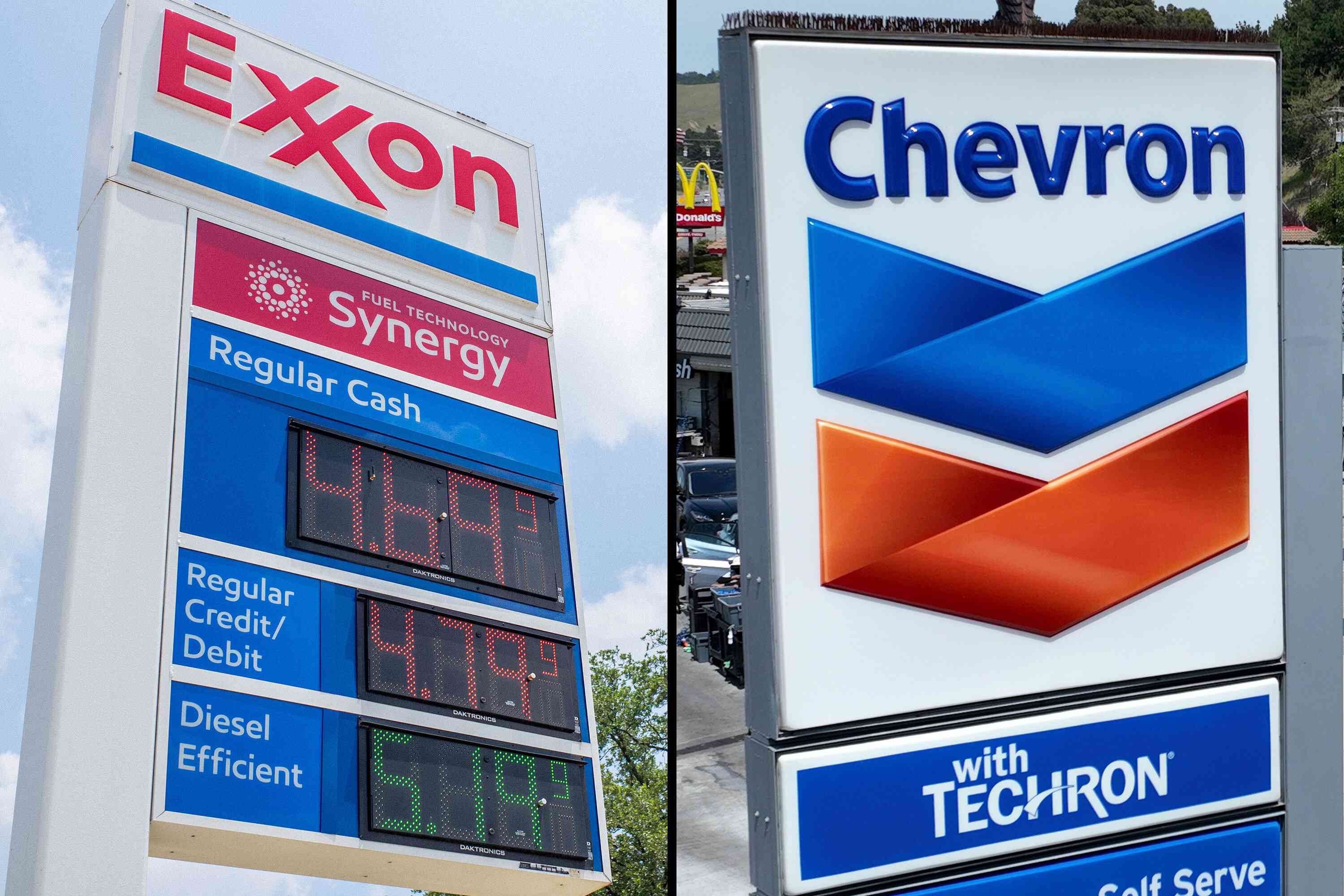 ExxonMobil and Chevron logos