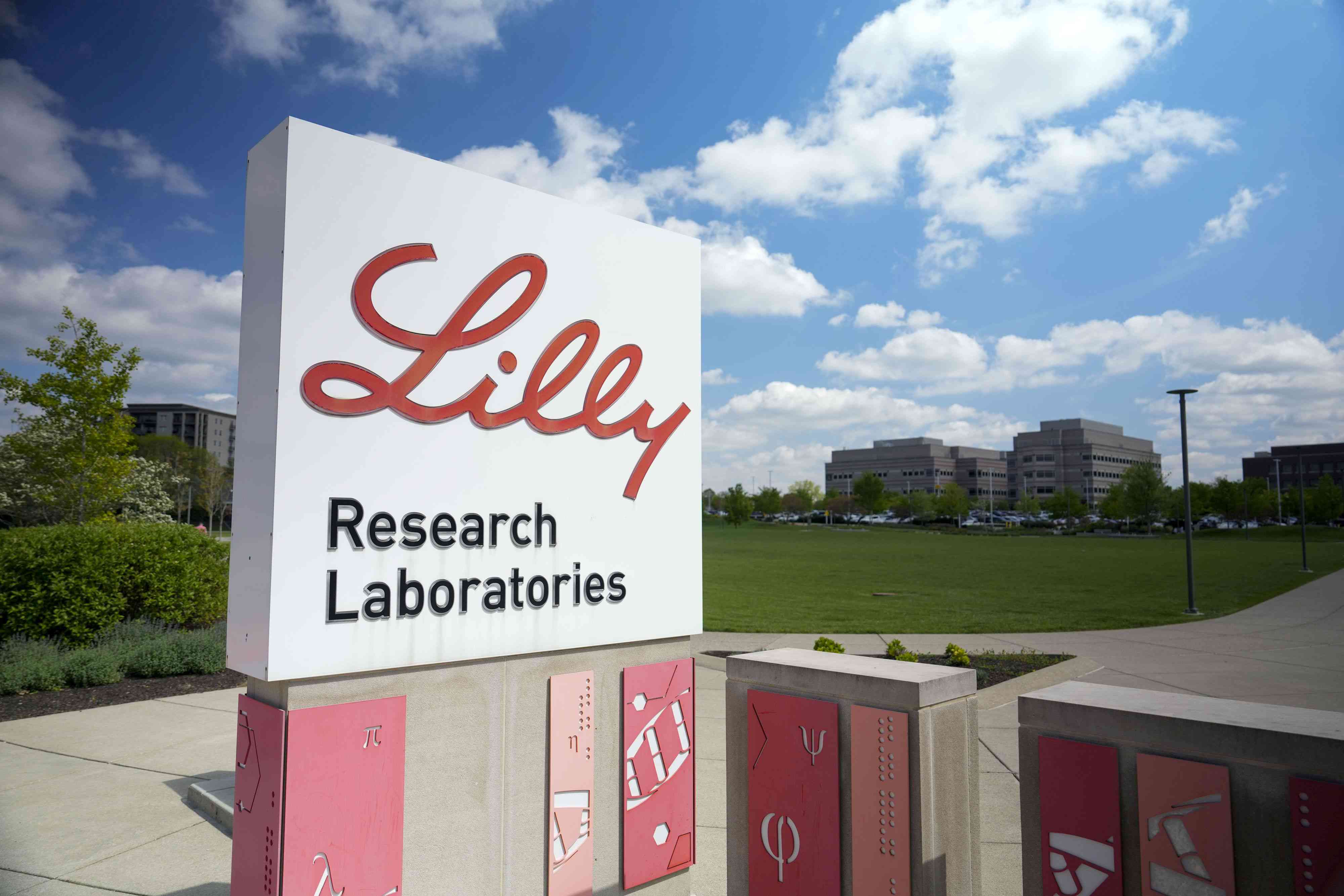 Sign at Eli Lilly headquarters in Indianapolis